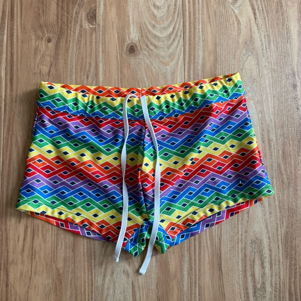 Evolve Pride Multicolor Diamond Patterned Shorts - image 3
